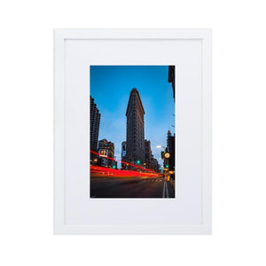 FLAT IRON Posters 12in x 18in (30cm x 45cm) / Europe only - White framed with mat - Thibault Abraham
