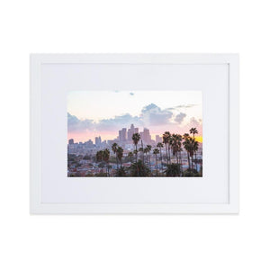 LOS ANGELES SUNSET Prints 12in x 18in (30cm x 45cm) / Europe only - White frame with mat - Thibault Abraham